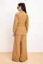 Camel Zippered Tunic Wide Leg Pants Bottom - Top Set Tctss26Us00034 - 4