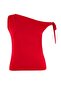 Red Asymmetric Neckline Tie Detail Stretchy Knitted Blouse Tbbss26Af00079 - 4