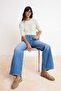 Mavi More Sustainable DÖKÜMLÜ Yüksek Bel 100% Pamuk Uzun Boy Wide Leg Jeans TWOSS26JE00133 - 2