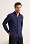 Lacivert Normal Kalıp/Regular Fit Keten Görünümlü Mevsimlik Erkek Dokuma Gömlek TMNSS26GO00008 - 2