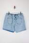 Açık Mavi Yüksek Lastikli Bel City Boy %100 Pamuk Non-Stretch Büyük Beden Denim Şort TBBSS26AP00017 - 6