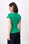 Green Buttoned Fitted/Bodycon Knitted Blouse Twoss25Bz00281 - 4