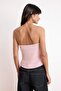 Pembe İnci İşlemeli Straplez Vücudu Saran/Fitted Triko Bluz TWOSS25BZ00596 - 5