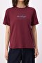 Bordo Slogan Regular/Normal Kalıp Kısa Kollu %100 Pamuk Örme T-Shirt TWOSS26TS00161 - 3
