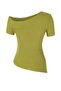 Yağ Yeşil Asimetrik Yaka Fitted  Triko İnce Bluz TWOSS26BZ00291 - 8