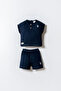 Baby Boy Navy Blue Shorts Set