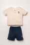 Baby Boy Cream Shorts Set
