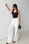 Women's Ecru Muslin Palazzo Trousers - 5