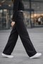 High Quality Women's Palazzo High-Waist Cotton Jean Pants-black-C613 - 3
