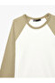 Regular Fit Cotton Crew Neck Color Contrast Raglan Long Sleeve T-Shirt - 5