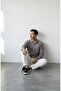 Men's Smoke Grey-White Ottoman Long Sleeve Shirt Pants Tracksuit Set - 3