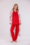 Cherry Patterned Long Sleeve Cotton Maternity Pajama Set and Nightgown 4-Piece Set - 5
