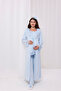Blue Sleeve and Collar Lace Long Maternity Maternity Pajamas Set of 3 - 5