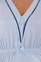 Blue Piping Long Sleeve Cotton Maternity Nightgown - 4
