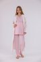 Maternity 3-Piece Pajama Set with Powder Pattern Lace Detail Design and Full Length Dressing Gown - 7