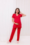 Cherry Lace Detailed Design Full Length Maternity Maternity Pajamas Set of 3 - 5