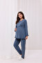 Anthracite Double Breasted Long Dressing Gown with Breastfeeding Feature Maternity Maternity Dressing Gown 3-Piece Pajama Set