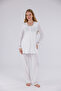 Ecru Special Lace Long Sleeve Cotton Maternity Pajama Set