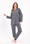 Women's Smoked Trim Long Sleeve Cotton Plus Size (Oversized) Pajama Set - 2