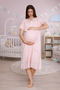 Powder Fisto Linen Special Design Cotton Maternity Nightgown - 6