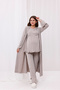 Beige Wrap-Around Long Robe with Nursing Feature, Maternity and Postpartum Pajama Set, 3-Piece Set - 7