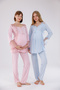 Powder Special Lace Design Cotton Maternity Pajama Set - 2