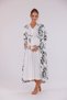 Ecru Patterned Lace Detailed Long Sleeve Cotton Maternity Nightgown-Dressing Gown Set of 2 - 5