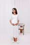 Ecru Sleeve and Collar Lace Design Maternity Nightgown - 2