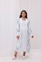 Blue Plaid Long Sleeve Cotton Full Length Maternity Nightgown-Pajamas Set of 2 - 7