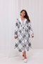 Gray Plaid Long Sleeve Cotton Full Length Maternity Nightgown-Pajamas Set of 2 - 5