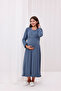 Anthracite Double Breasted Cotton Breastfeeding Maternity Nightgown-Dressing Set of 2 - 2