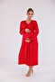 Cherry Patterned Long Sleeve Cotton Maternity Pajama Set and Nightgown 4-Piece Set - 6