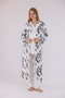 Ecru Patterned Lace Detailed Design Full Length Maternity Pajama Set with Dressing Gown, 3-Piece Maternity Pajama Set - 7