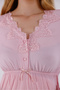 Powder Lace Detailed Nursing-Friendly Cotton Maternity Pajama Set - 5