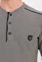 Men's Green Half Button Thick Cotton Winter Long Sleeve Men's Pajama Set - 7