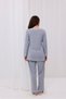 Gray Melange Collar Lace Cotton Maternity Pajamas Set of 2 - 5