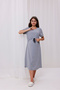 Gray Melange Maternity Nightdress with Breastfeeding Feature - 2