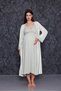 Green Striped Strap Maternity Nightgown-Dressing Gown and Pajama Set Set of 4 - 6
