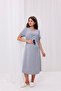 Gray Melange Maternity Nightdress with Breastfeeding Feature - 6