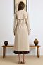 Apolet Detailed Low-Sleeve Water-Repellent Unlined Trench Coat Stone 6827 - 7