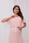 Pink Melange Maternity Nightgown with Breastfeeding Feature - 7