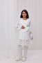 Ecru Special Lace Design Chiffon Maternity Maternity Pajama Set with Dress - 7