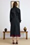 Epaulet Detailed Low Sleeve Water Repellent Unlined Trench Coat Black 6827 - 7