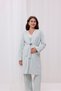 Water Green Melange Lace Collar Maternity Maternity Pajamas Set of 3 - 6