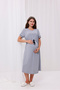Gray Melange Maternity Nightdress with Breastfeeding Feature - 5