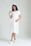 Ecru Floral Patterned Cotton Maternity Nightgown Maternity Nightgown-Dressing Gown Set Set - 2