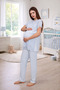 Blue Fisto Linen Design Maternity Pajama Set - 3
