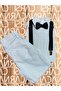 Boy's Long Fold Sleeve Shirt Pants Suspender Bow Tie Set Bottom Top Set - 3