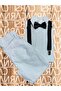 Boy's Long Fold Sleeve Shirt Pants Suspender Bow Tie Set Bottom Top Set