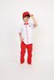 Boy's Short Sleeve Shirt Pants Strap Bow Tie Necktie April 23 October Show Outfit - 7